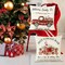 Christmas Throw Pillow Covers 18x18 Set of 4, Merry Christmas Tree Gnome Red Truck Candy Cane Xmas Farmhouse Decorations Rustic Winter Holiday Couch Cover for Sofa Bedroom Home Outdoor